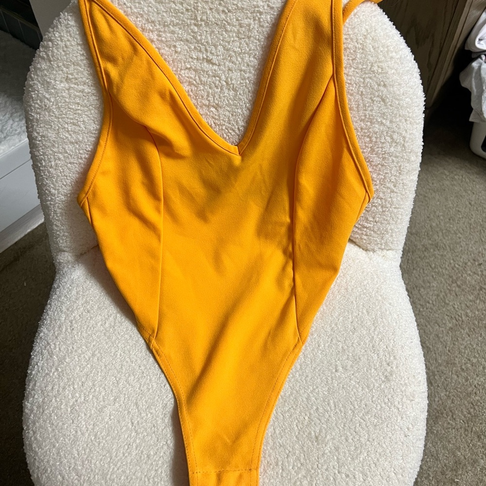 Vibrant Yellow One-Piece Swimsuit
